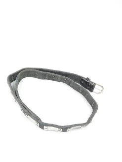 Vintage Black Leather & Metal Belt S/M