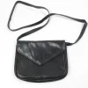 Vintage Black Leather Cross Body Bag