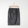 Vintage Black Leather Pencil Skirt S
