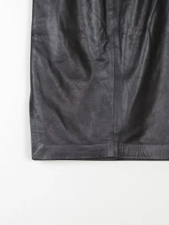 Vintage Black Leather Pencil Skirt S