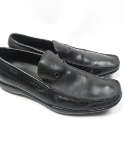 Vintage Black Leather Prada Loafers Shoes 9/43
