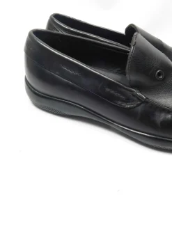 Vintage Black Leather Prada Loafers Shoes 9/43