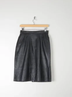 Vintage Black Leather Skirt S