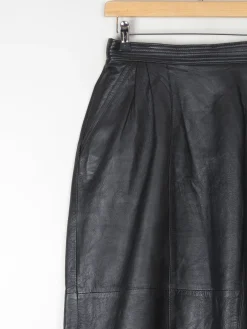 Vintage Black Leather Skirt S