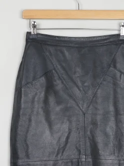 Vintage Black Leather Skirt 26