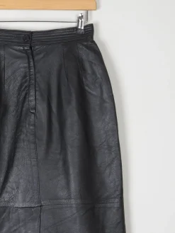 Vintage Black Leather Skirt S
