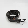 Vintage Black Leather Studded Belt M/L
