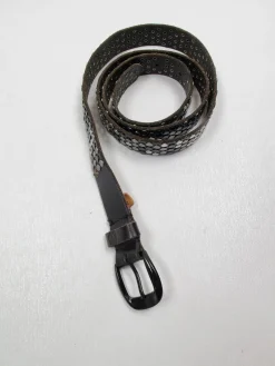Vintage Black Leather Studded Belt M/L