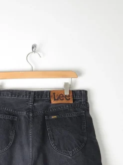 Vintage Black Lee Denim Shorts 32"