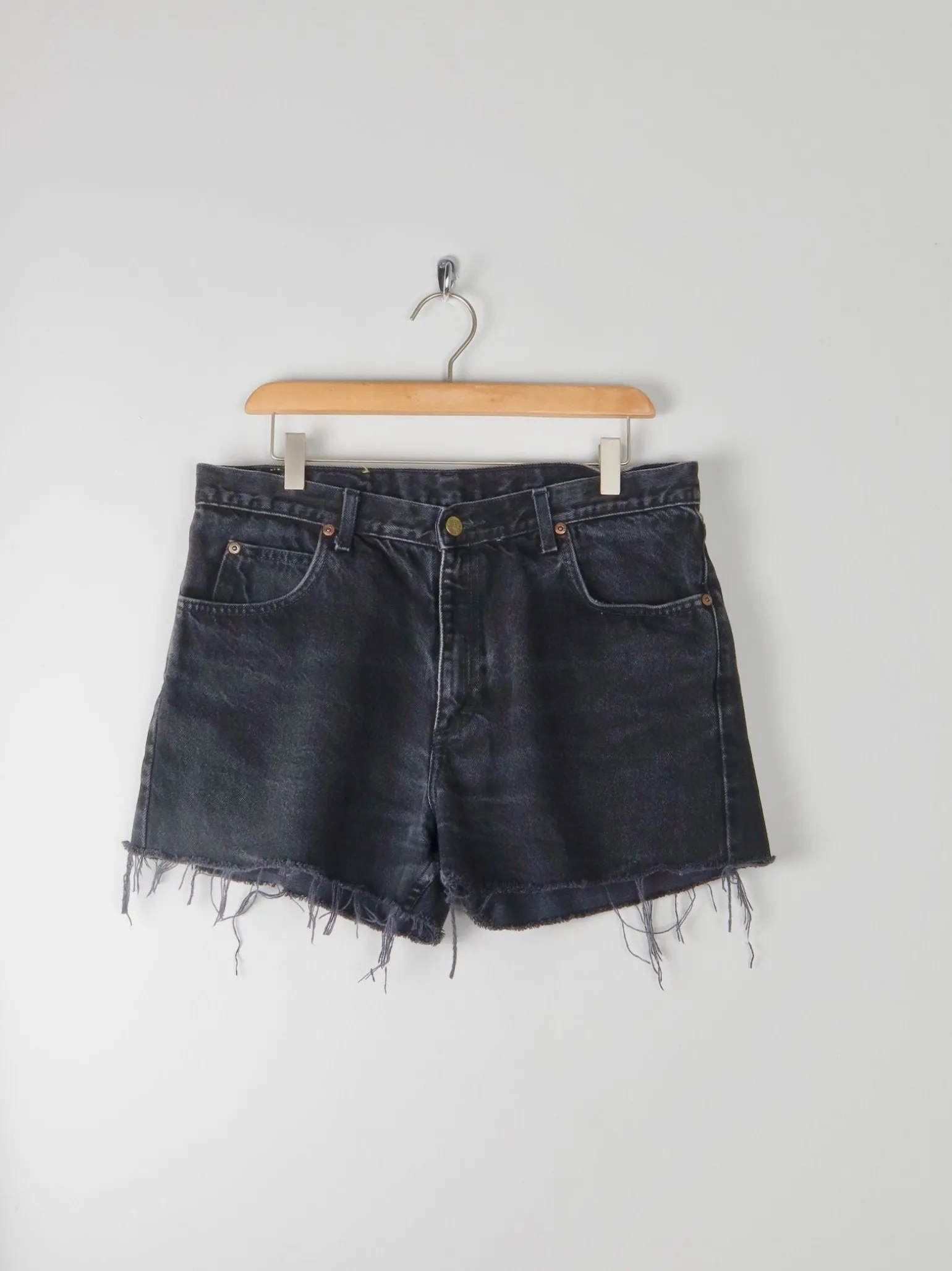 Vintage Black Lee Denim Shorts 32"