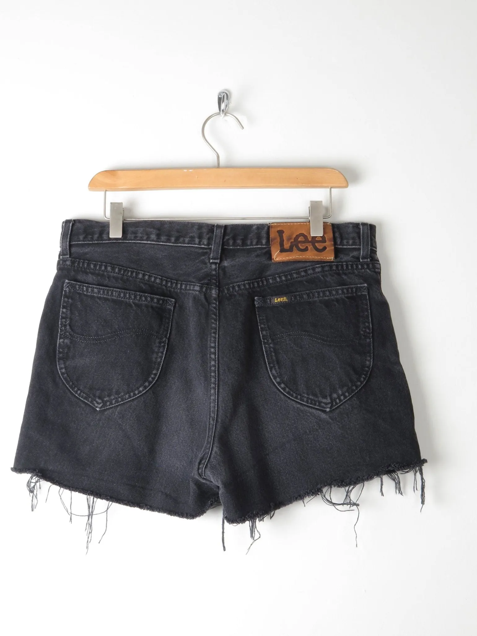 Vintage Black Lee Denim Shorts 32"