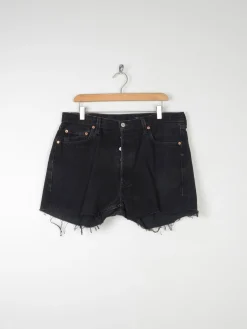 Vintage Black Levis Denim Shorts 36" XL