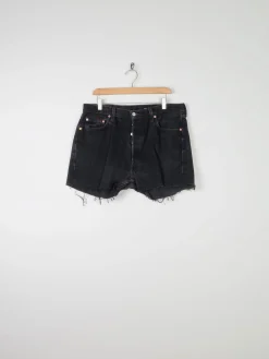 Vintage Black Levis Denim Shorts 36" XL