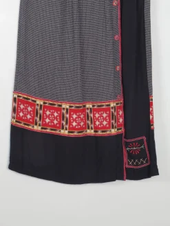 Vintage Black Printed Skirt S/M