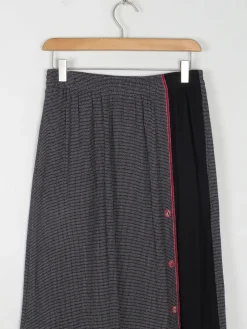 Vintage Black Printed Skirt S/M