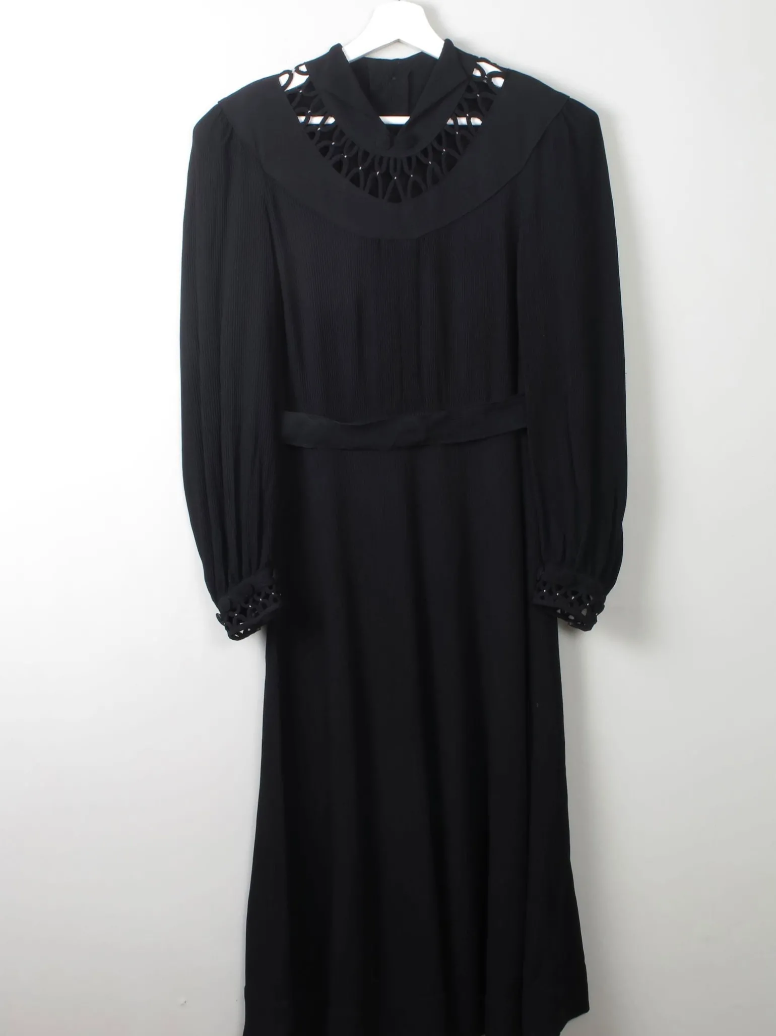 Vintage Black 1940s Dress S
