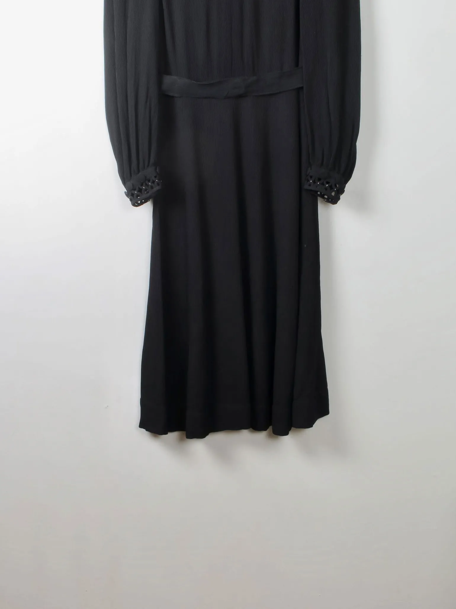 Vintage Black 1940s Dress S