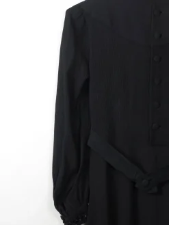 Vintage Black 1940s Dress S