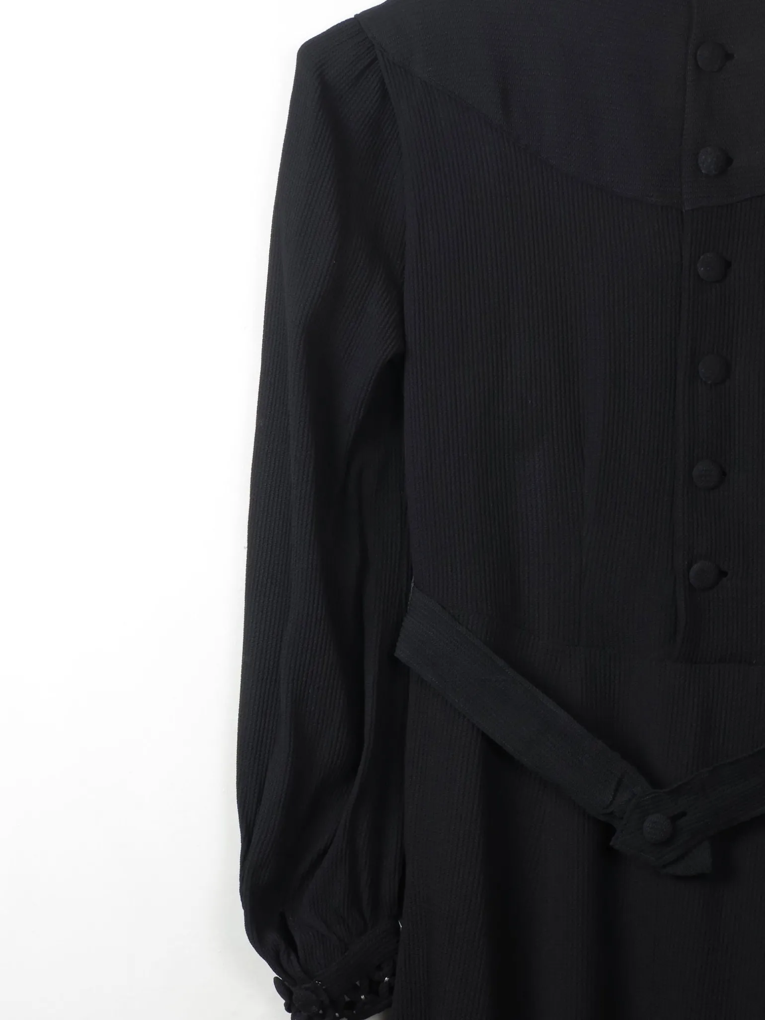 Vintage Black 1940s Dress S