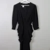 Vintage Black 80s Dress With Peplum M/L