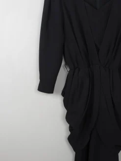 Vintage Black 80s Dress With Peplum M/L