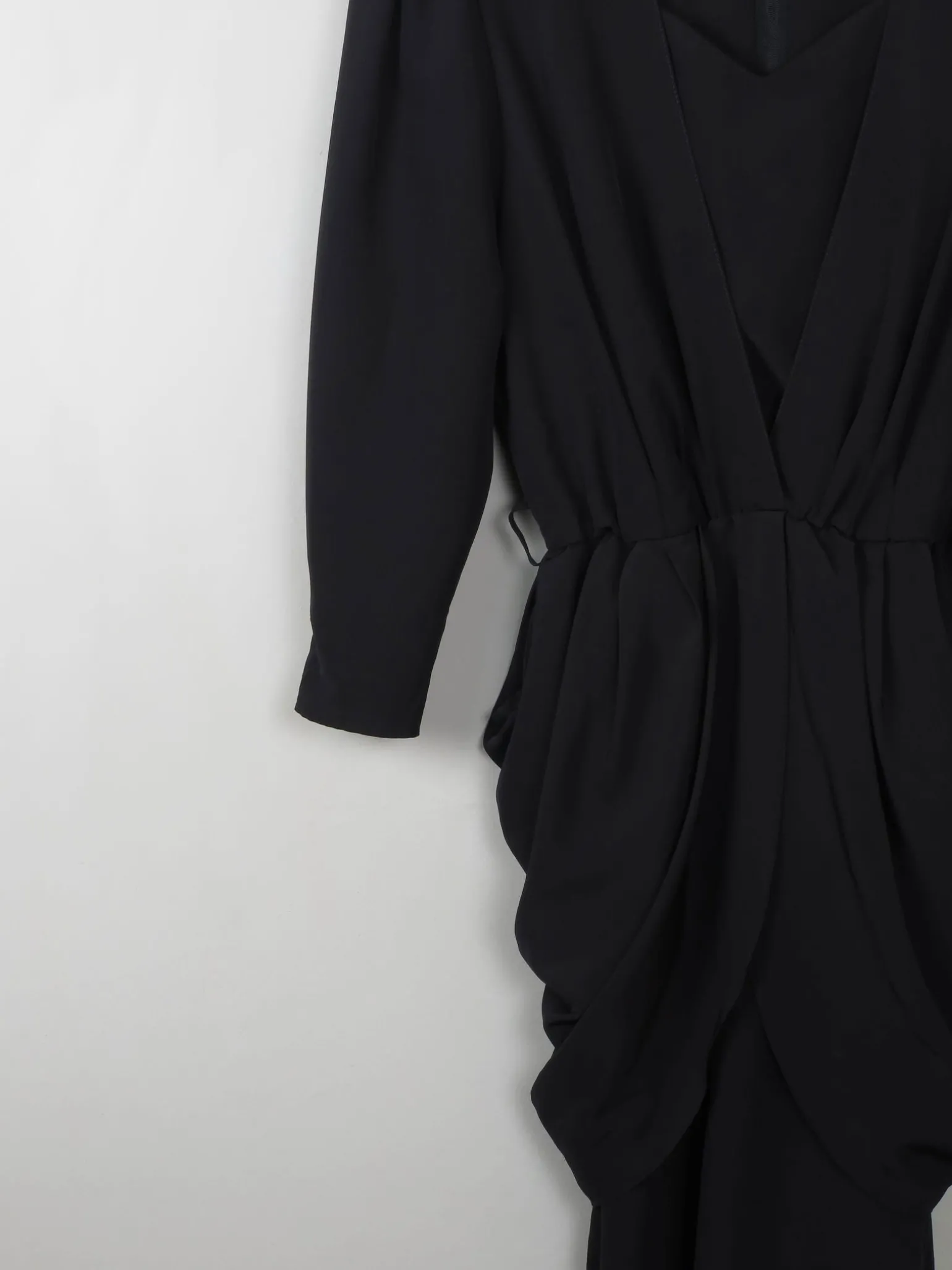Vintage Black 80s Dress With Peplum M/L