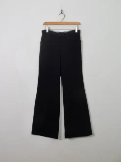 Vintage Black 1970s Flared Trousers 27"W XS