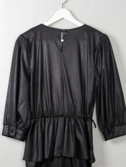 Vintage Black 1980s Star Dress S
