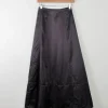 Vintage Black Satin Full Skirt 25"W