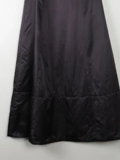 Vintage Black Satin Full Skirt 25"W