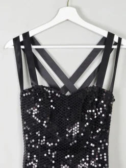 Vintage Black Sequin Corset XS