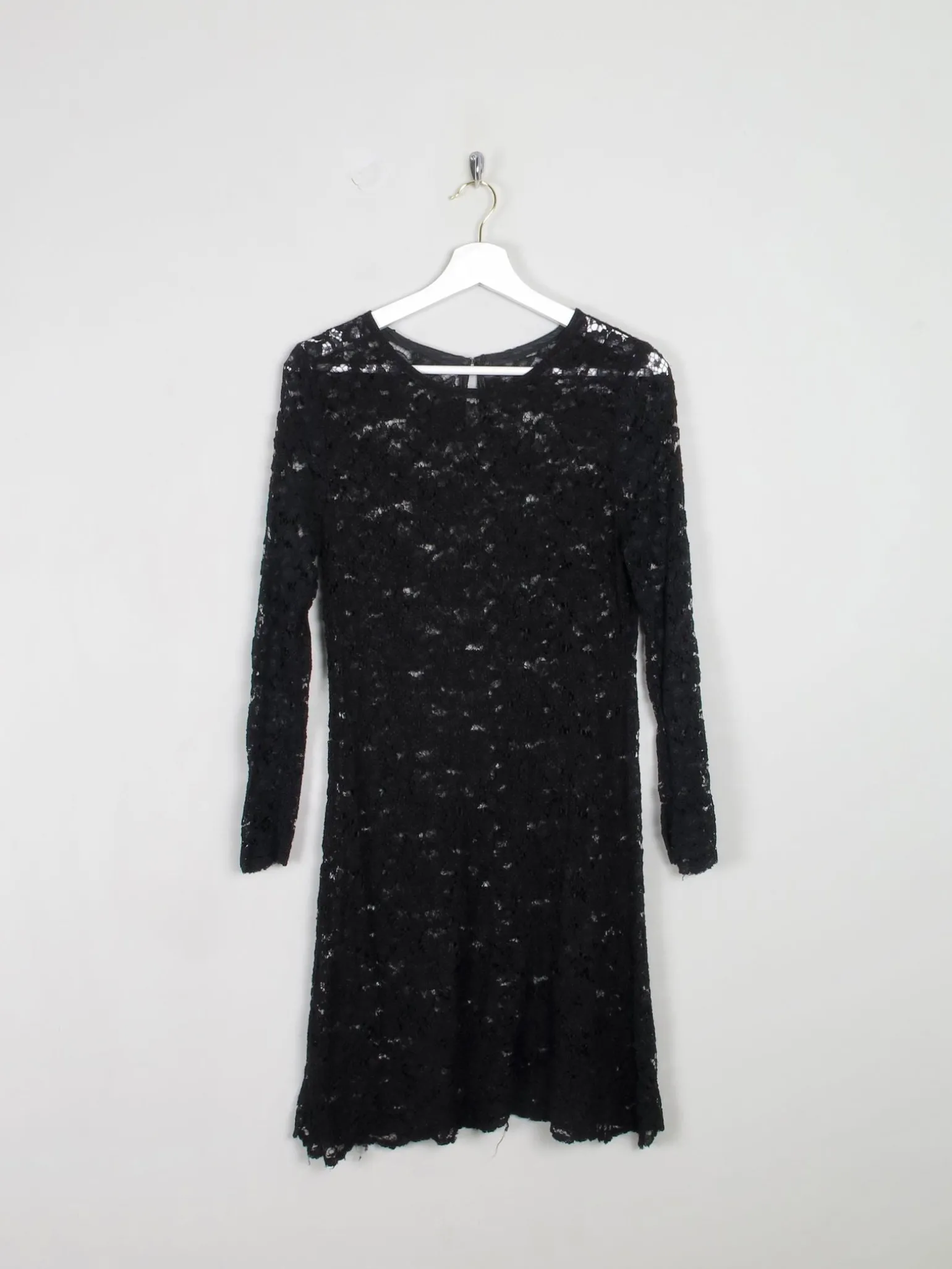 Vintage Black Short Lace Vintage  Dress S