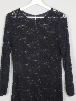 Vintage Black Short Lace Vintage  Dress S