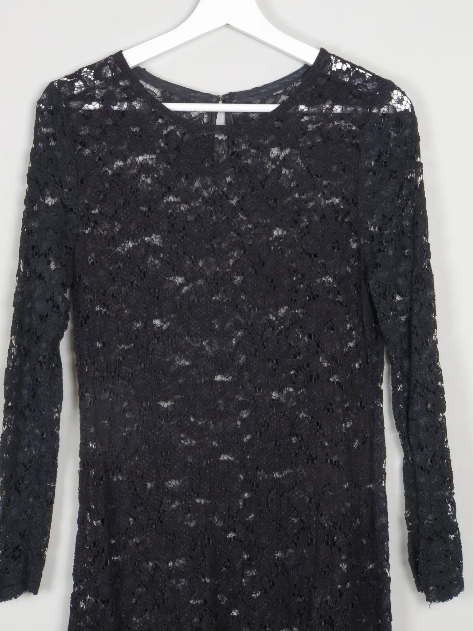 Vintage Black Short Lace Vintage  Dress S