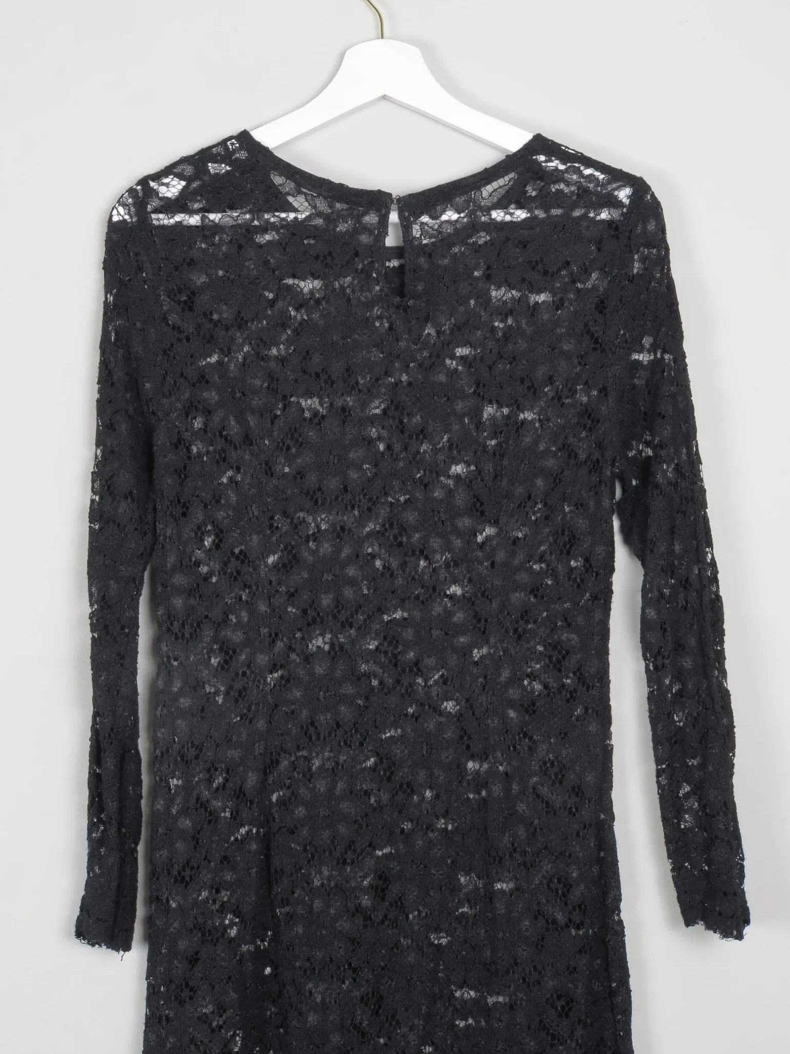 Vintage Black Short Lace Vintage  Dress S