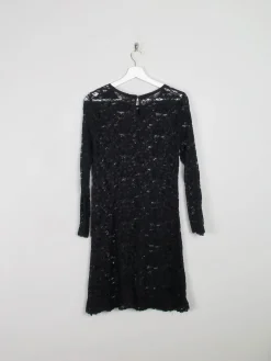 Vintage Black Short Lace Vintage  Dress S