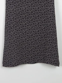 Vintage Black Short Sleeveless  Printed Dress S