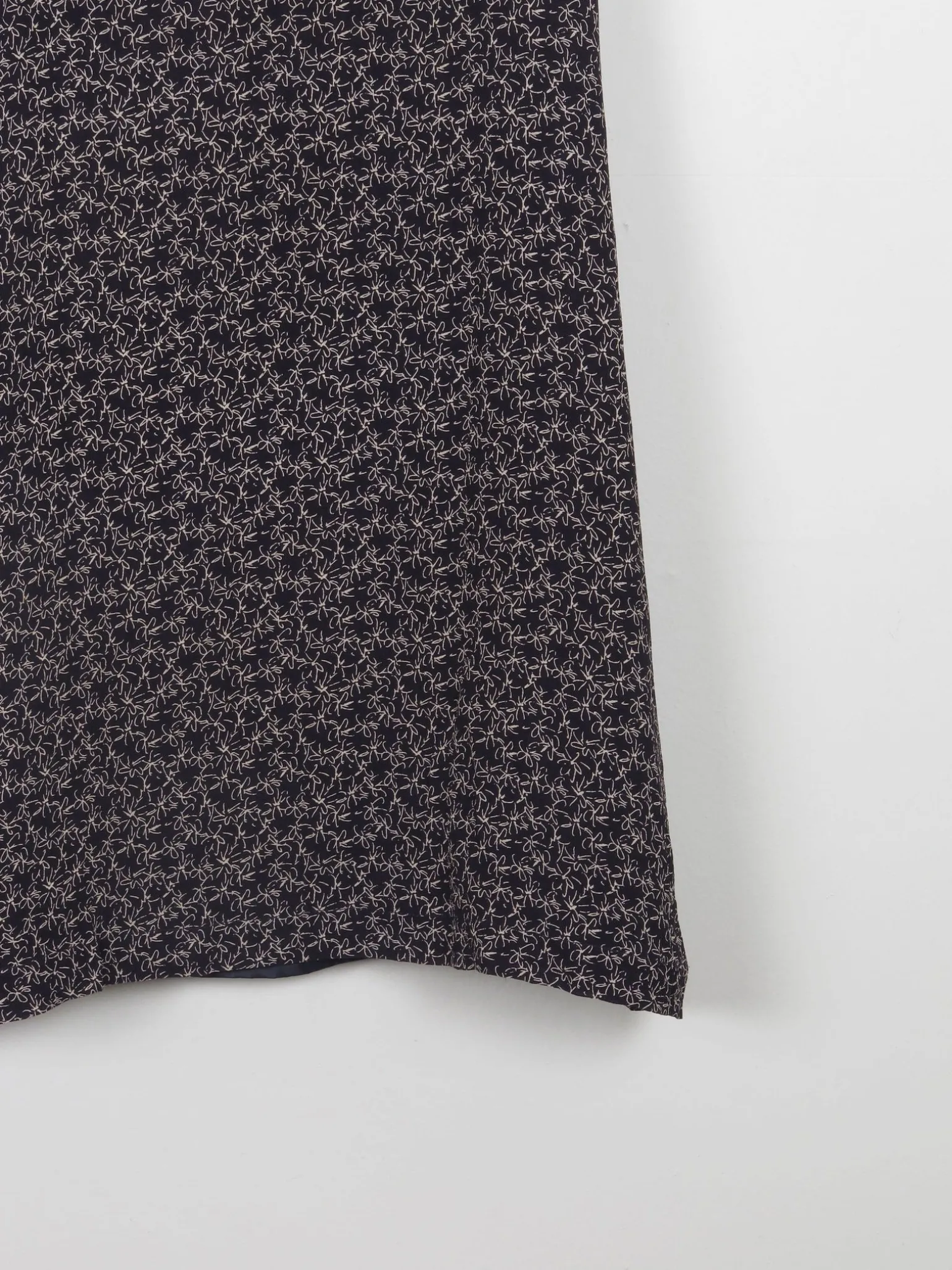 Vintage Black Short Sleeveless  Printed Dress S