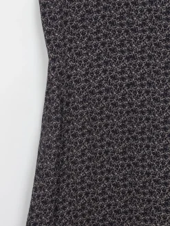 Vintage Black Short Sleeveless  Printed Dress S