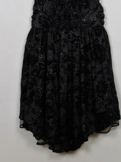 Vintage Black Sparkly 1980s Party Dress S