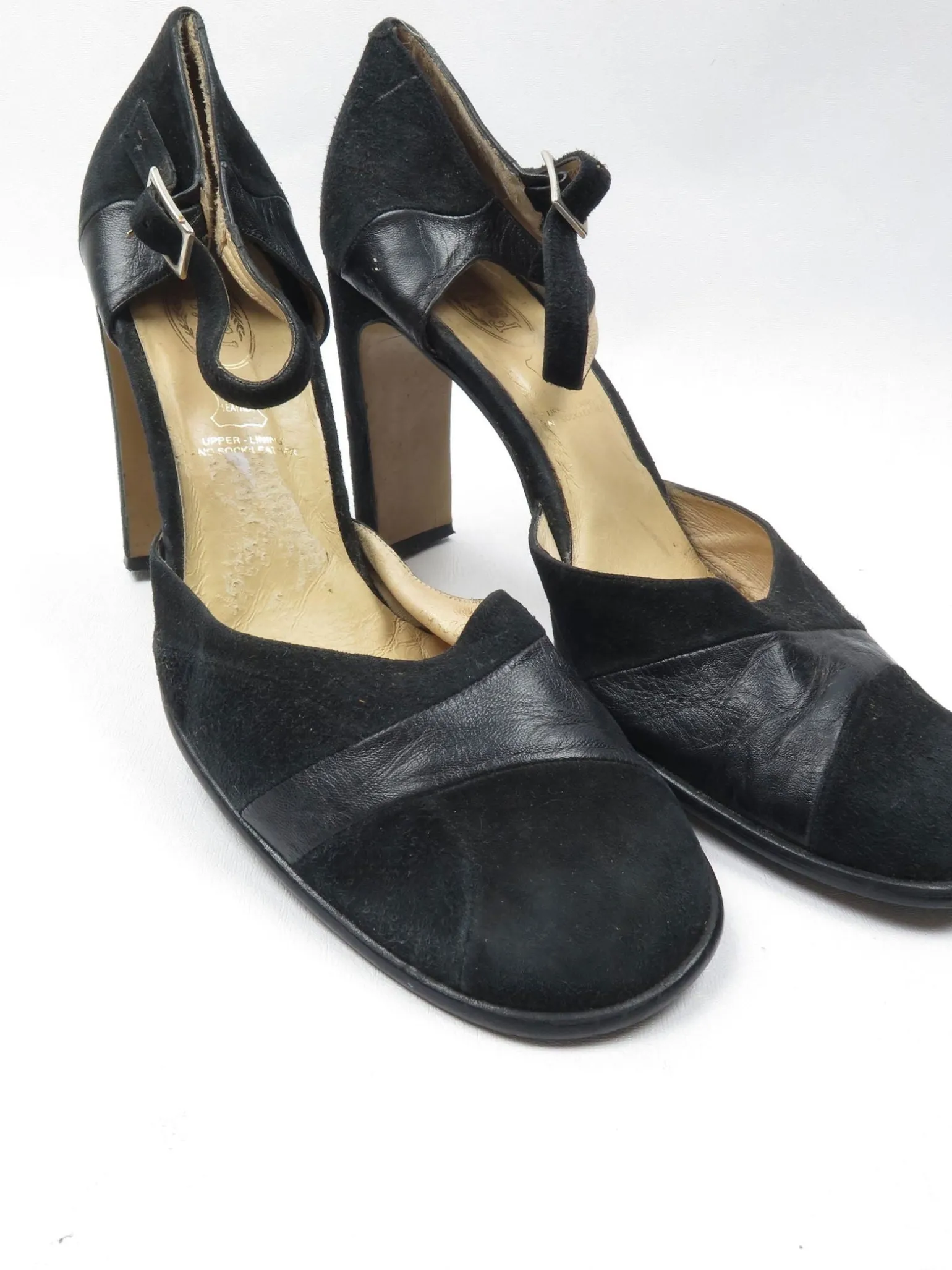 Vintage Black Suede & Leather Shoes 41/8