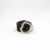 Vintage Black Suede Belt With Heart Buckle S