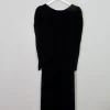 Vintage Black Velvet Dress With Long Sleeves XS