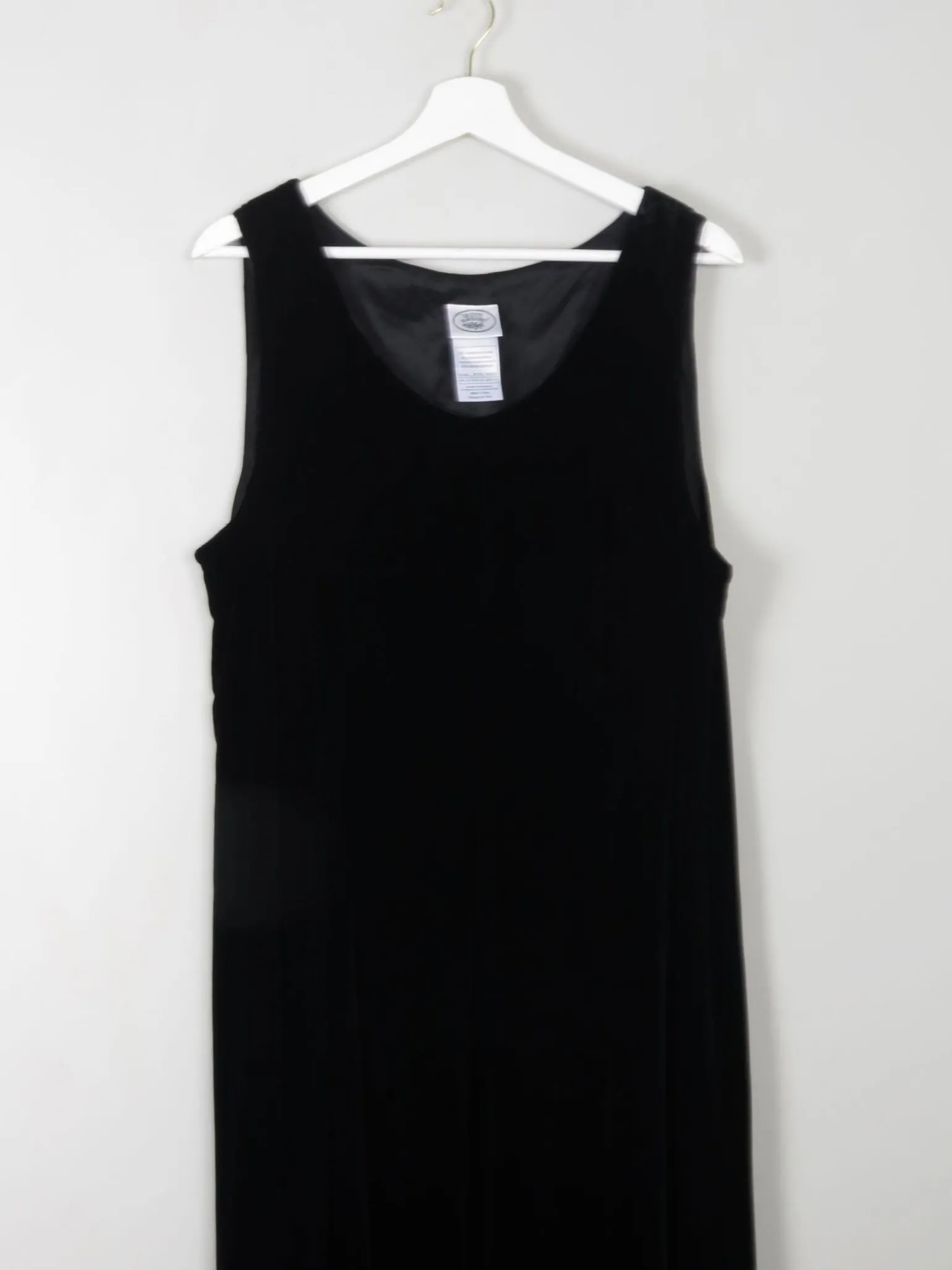 Vintage Black Velvet Laura Ashley Dress L