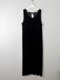 Vintage Black Velvet Laura Ashley Dress L