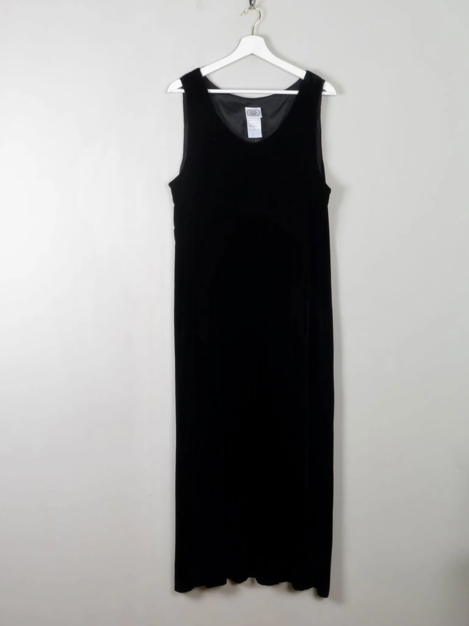 Vintage Black Velvet Laura Ashley Dress L