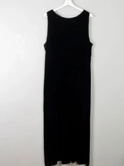 Vintage Black Velvet Laura Ashley Dress L