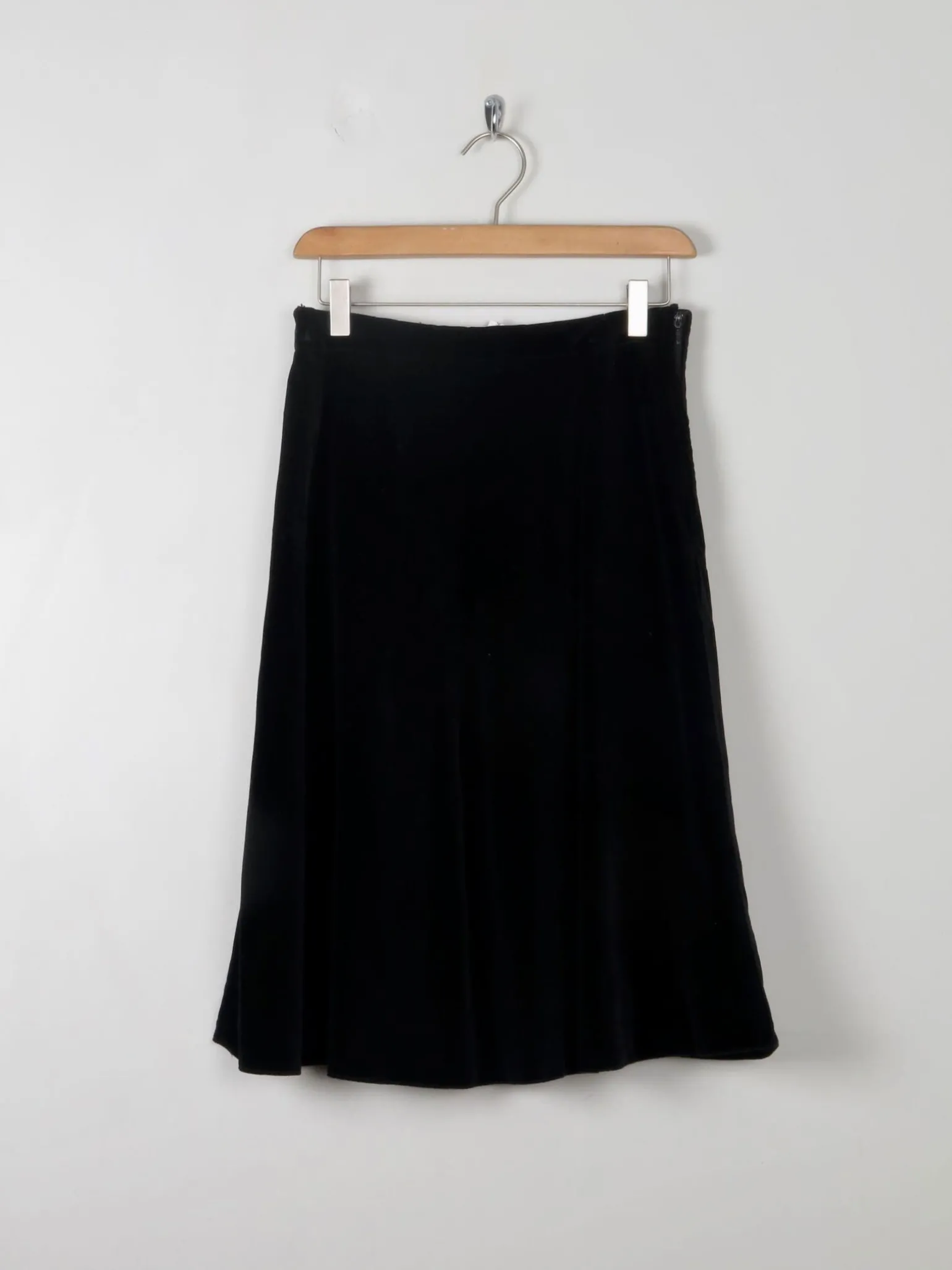 Vintage Black Velvet Skirt S 27"