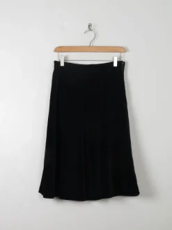 Vintage Black Velvet Skirt S 27