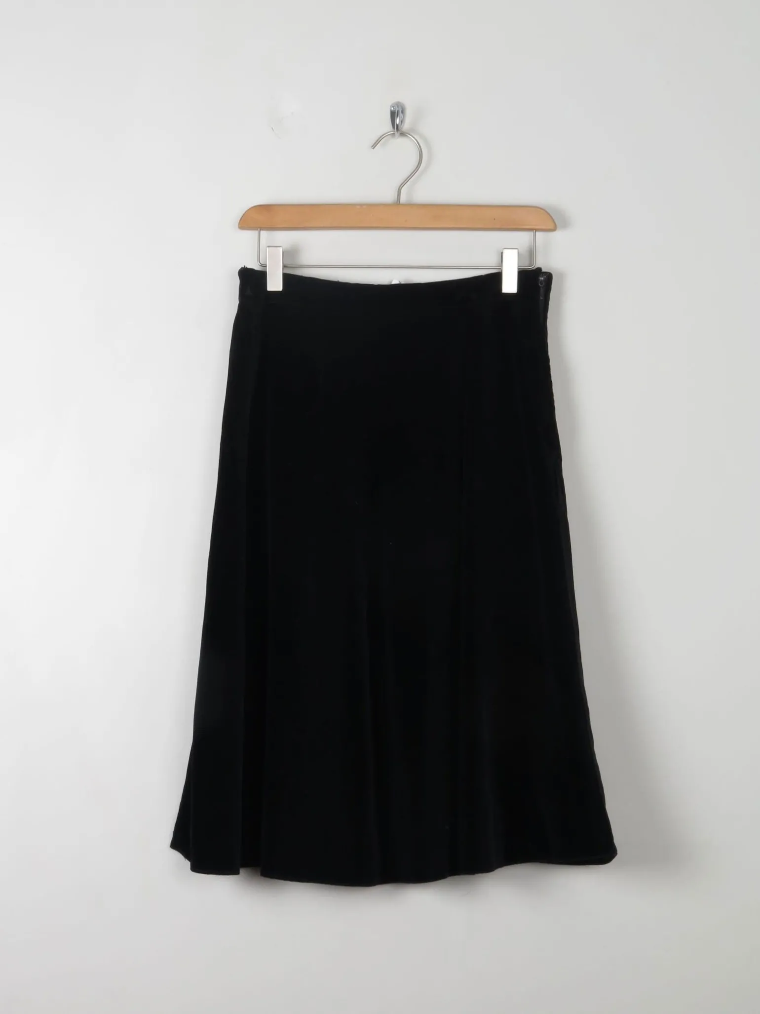Vintage Black Velvet Skirt S 27"
